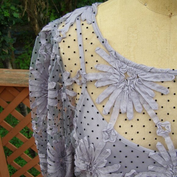 NWT sz XL 10-12 Polka Dot Floral blouse - Picture 11 of 13